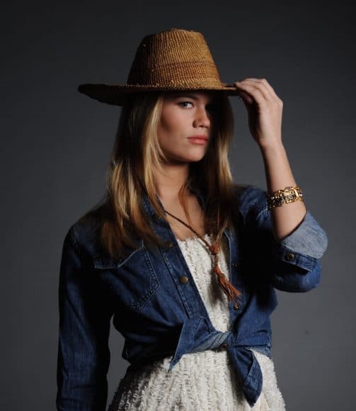 Hat, Denim Shirt & Dress - Isobel & Cleo // Bracelet - Zero Main